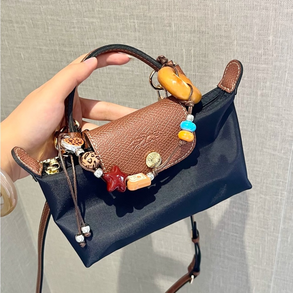 Longchamp Le Pliage Mini Handbag with Detachable Strap & Bag Charms